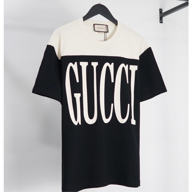 Áo thun Gucci phối 2 màu nam nữ cao cấp hot trend 2023