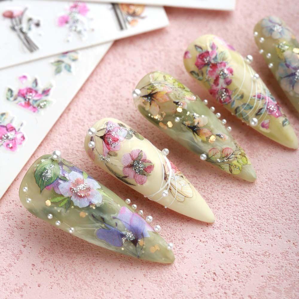 LOMBARD Phụ Kiện Hoa Dán Trang Trí Móng Tay Nghệ Thuật DIY