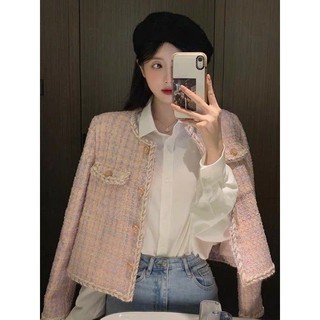 [ORDER] Áo khoác dạ tweed hồng tiểu thư - Có ảnh thật