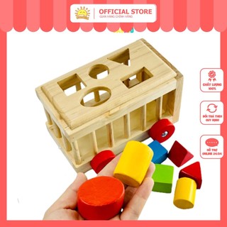 [ Hot ] Xe thả hình khối bằng gỗ cho bé - đồ chơi gỗ