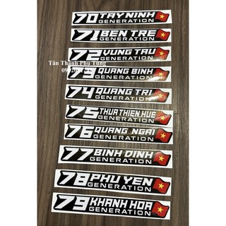 Tem 63 tỉnh thành dán xe máy
