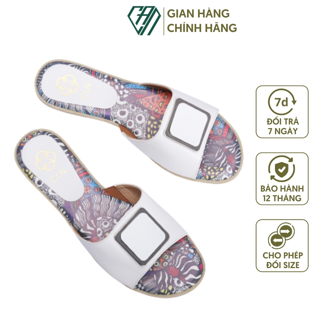 Dép Nữ Quai Ngang CLM B1138 Thời Trang Sang Chảnh Đế Bệt Chất Liệu Giả Da Đảm Bảo Êm Chân