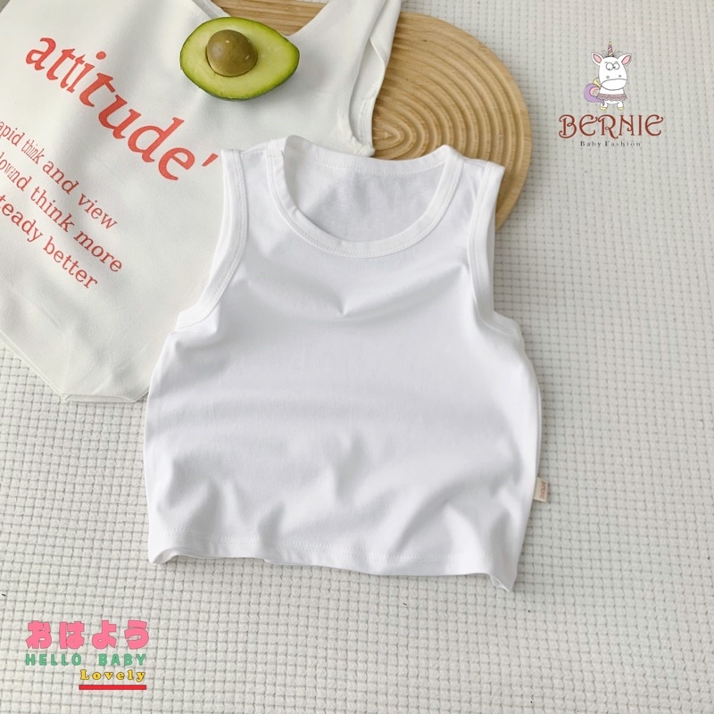 Áo ba lỗ cotton đen, trắng quốc dân Bernie cho bé trai bé gái