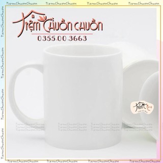 Cốc sứ TRẮNG Uống nước có quai - Ly nước gốm sứ quà tặng - tiemchuonchuon Sứ Bát Tràng