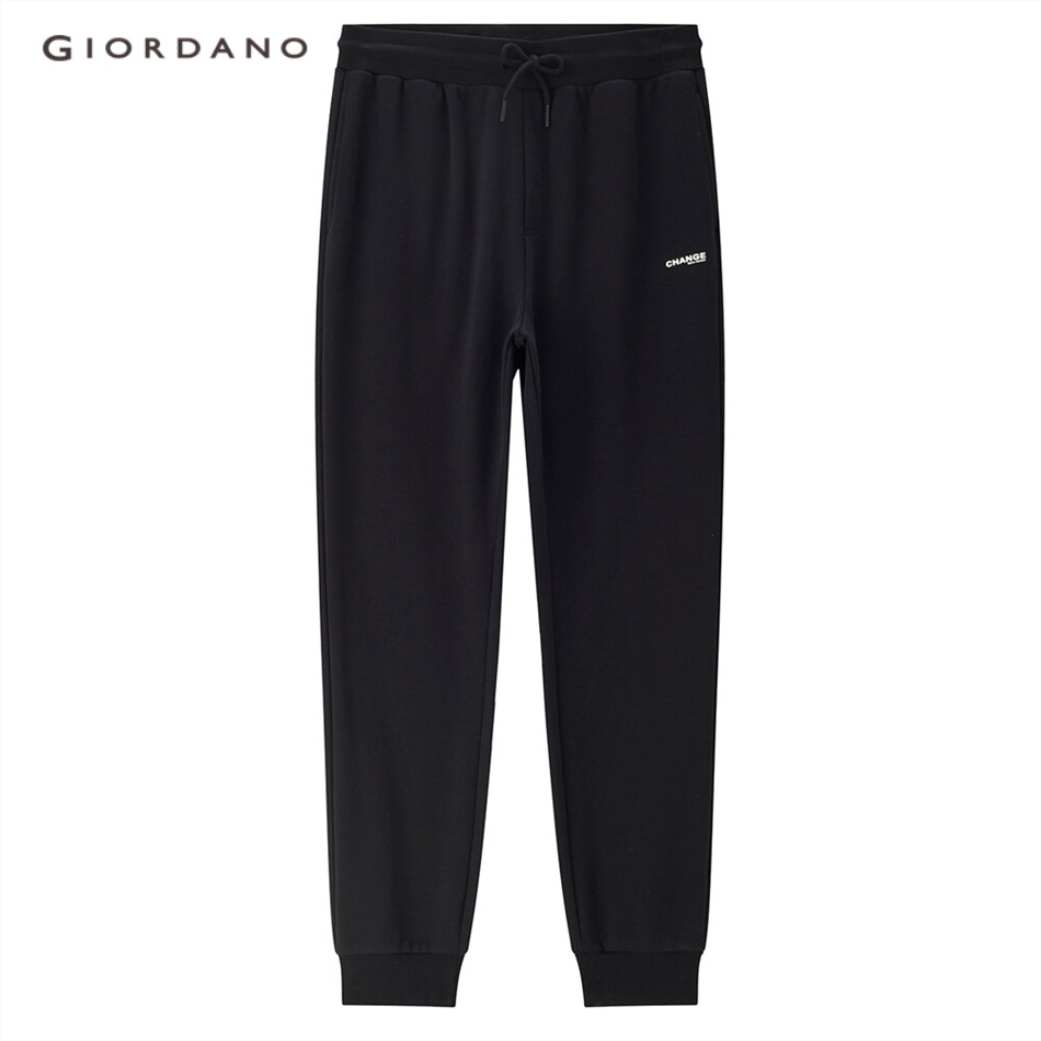 GIORDANO MEN Letter print elastic waist joggers 13113802