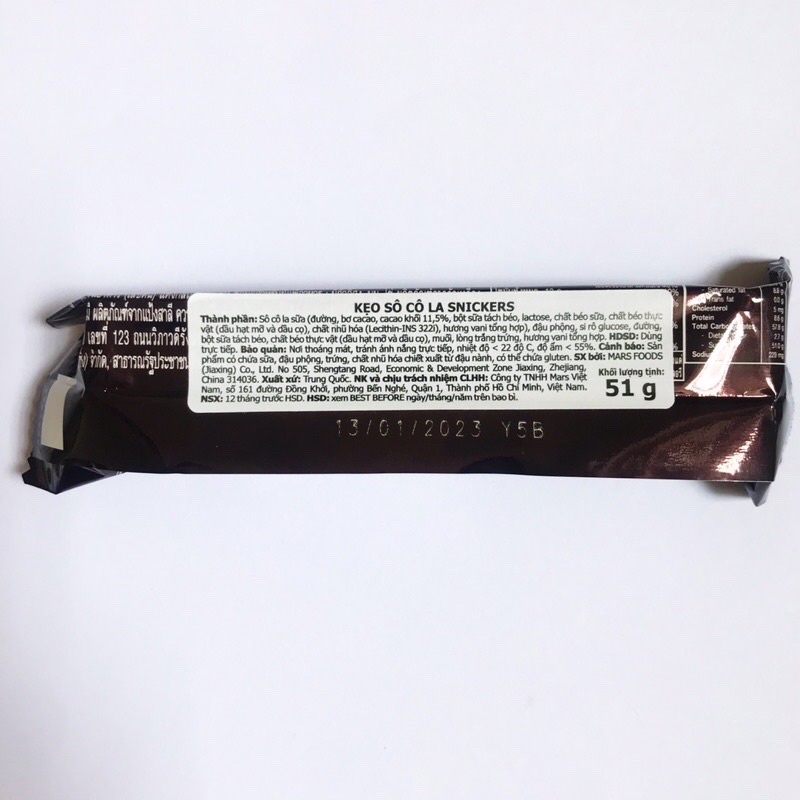 Kẹo socola nhân bơ đậu phộng Snickers 51g