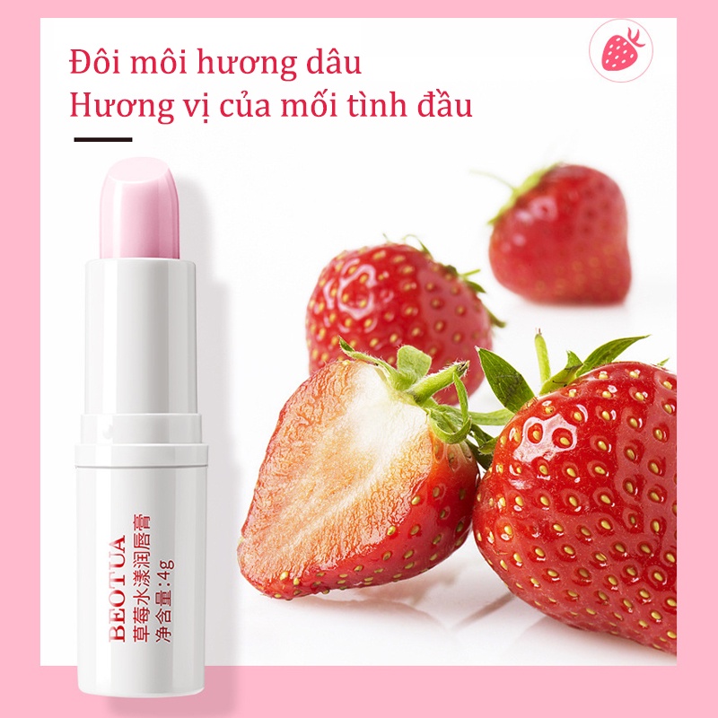 Son dưỡng môi Son dưỡng ẩm Son Dưỡng Có Màu dưỡng ẩm làm mềm và ngừa thâm môi Hương Đào Chiết Xuất Trái Cây 4g