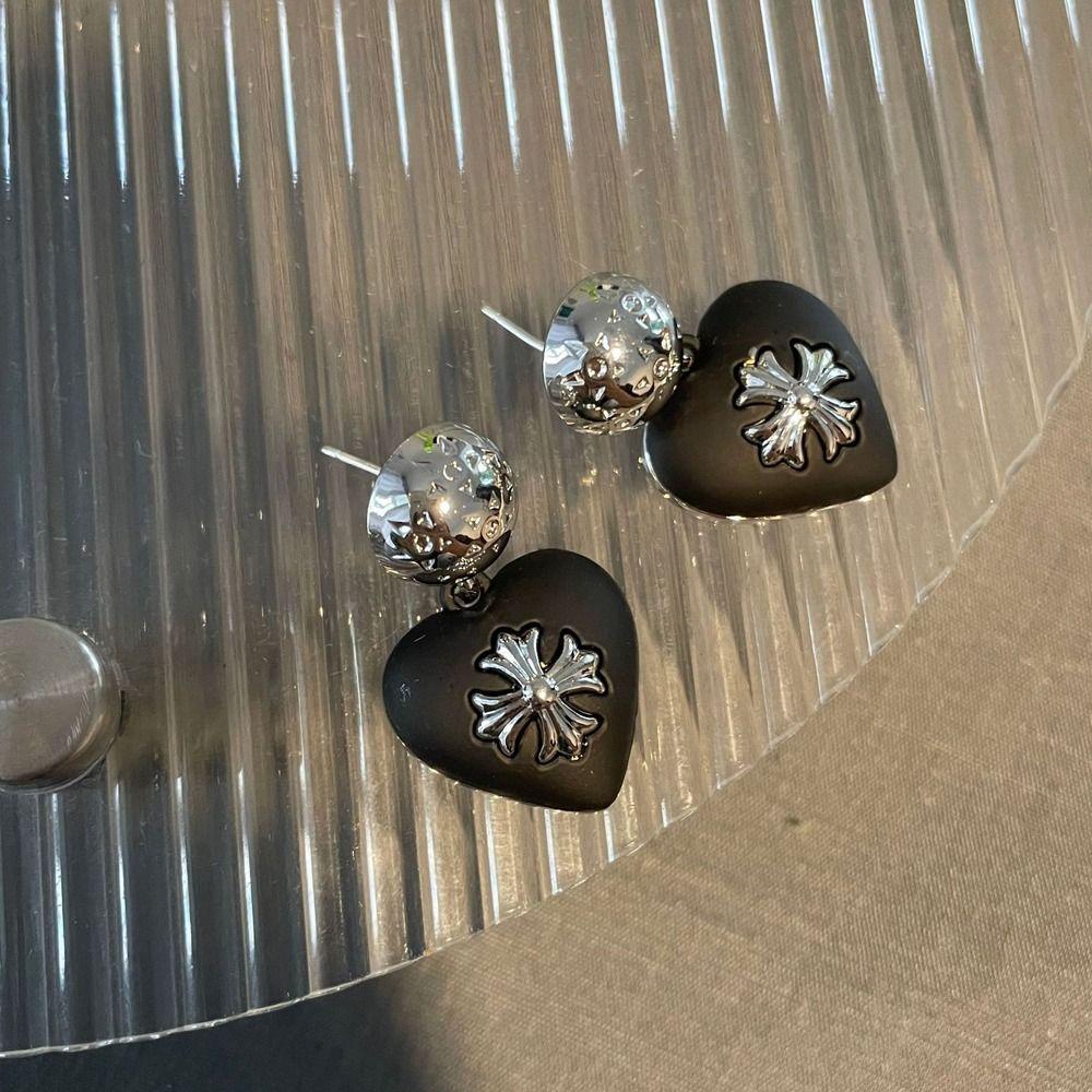 LOMBARD Bông Tai Hình Thánh Giá Bằng Hợp Kim Phong Cách Hàn Quốc Thời Trang Cho Nữ