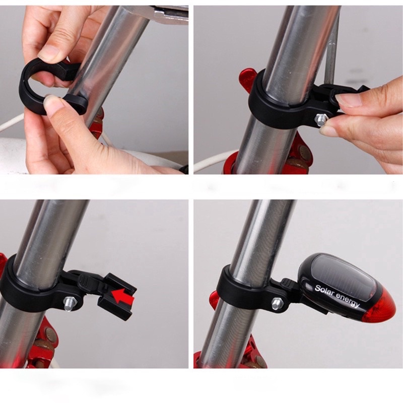 Đèn LED đuôi xe đạp chạy bằng năng lượng mặt trời.