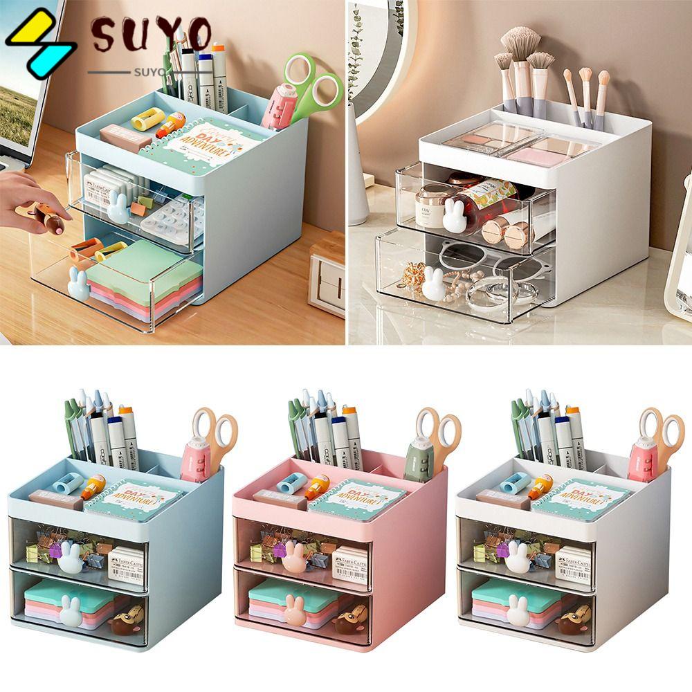 Hộp Đựng Bút Có Ngăn Kéo Trong Suốt Sức Chứa Lớn Tiện Dụng Cho Văn Phòng / Trường Học