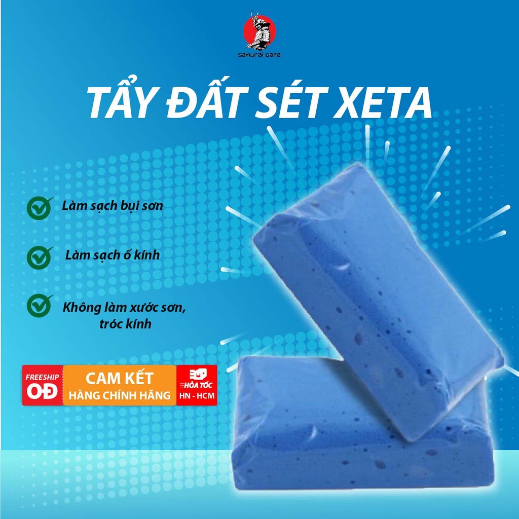 Đất Sét XETA Làm Sạch Kính Xe Tẩy Bụi Sơn - Tẩy Ố Kính Bóng Loáng Bề Mặt Vỏ Xe Siêu Dẻo Không Gây Trầy Xước Samurai Care