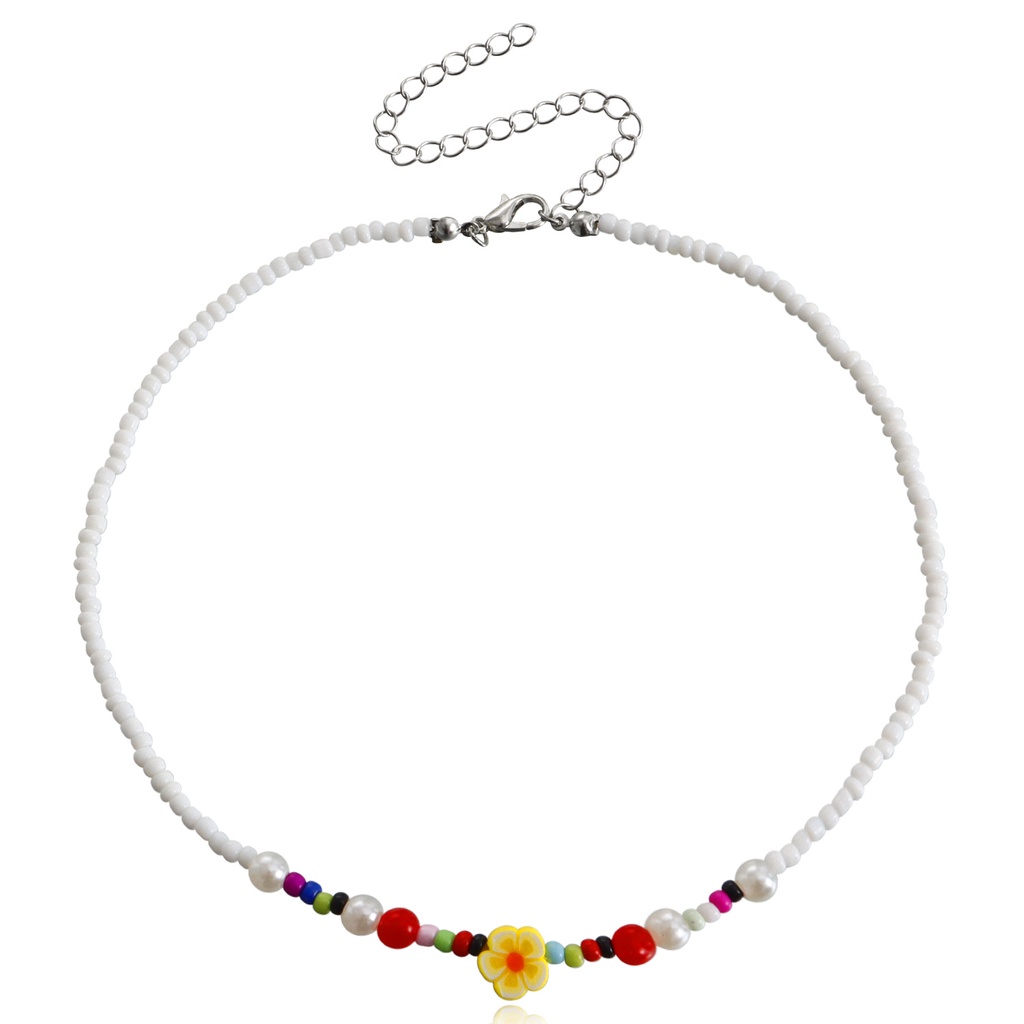 Vòng Cổ Hạt Đất Sét Polymer Màu Sắc Tương Phản Phong Cách Bohemian Dành Cho Nữ