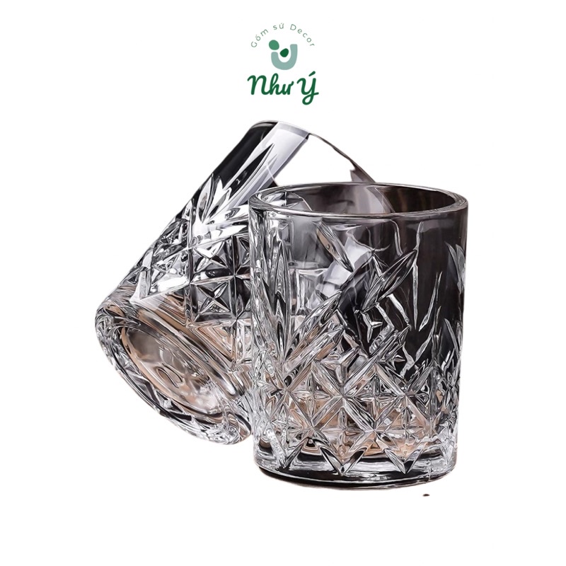 SET 6 Cốc thủy tinh, ly thủy tinh uống nước, WhisKey Glass Thủy Tinh Pha Lê dày dặn chịu nhiệt dung tích 300ml