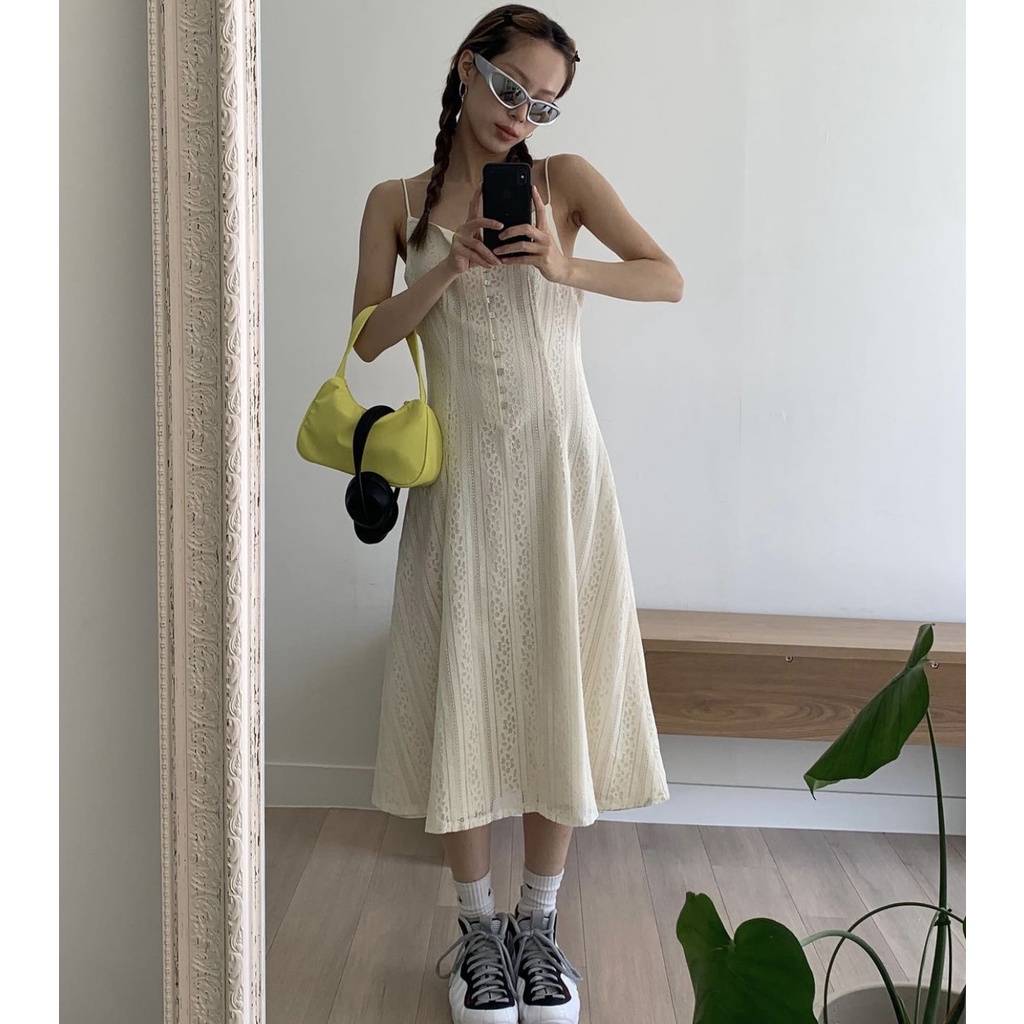 Bộ Đồ Hóa Trang Cô Gái Ngày Hôm Nay Xinh Xắn|Jumpsuit Dáng Dài Phối Ren Hoa Phong Cách Retro Pháp