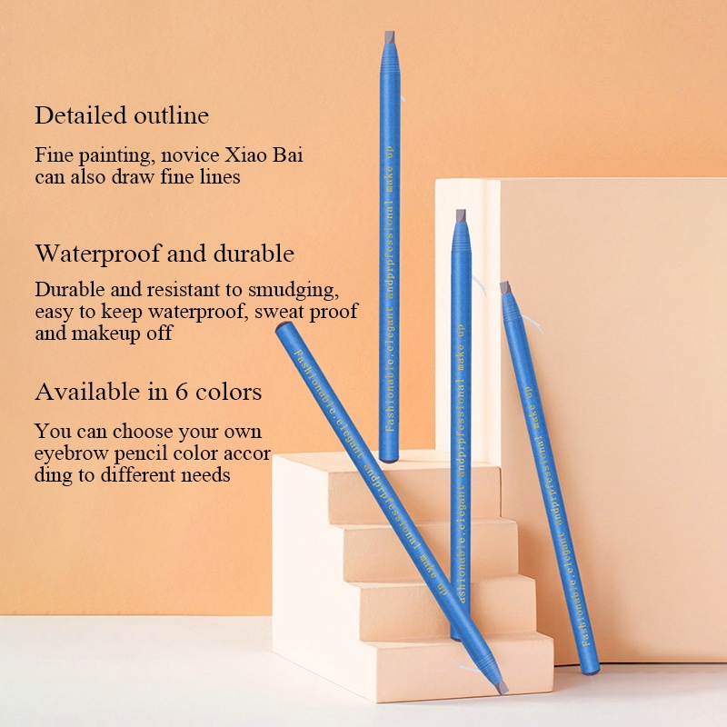 Bút Kẻ Lông Mày 6 Màu Tùy Chọn Chống Nước Chống Mồ Hôi Lâu Trôi Tiện Dụng