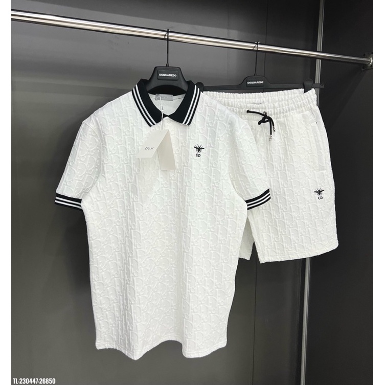 🔥Hot🔥Bộ Dior vân nổi áo polo thiết kế hot trend Nam nữ New 2023