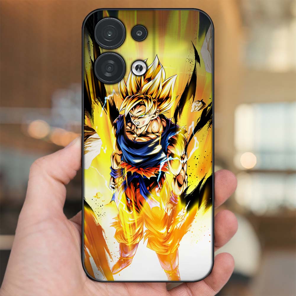 Ốp lưng Oppo Reno 8 5G viền đen in hình Son Goku Dragon Ball Super Saiyan