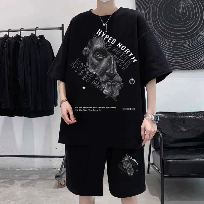 Bộ thể thao nam nữ áo tay ngắn quần short dáng rộng thời trang Phối Dây Rút Thời Trang Unisex chất đẹp