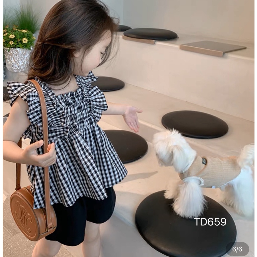 Set đồ kẻ áo điệu siêu xinh cho bé gái đi học, đi chơi dành cho bé từ 10-20kg.