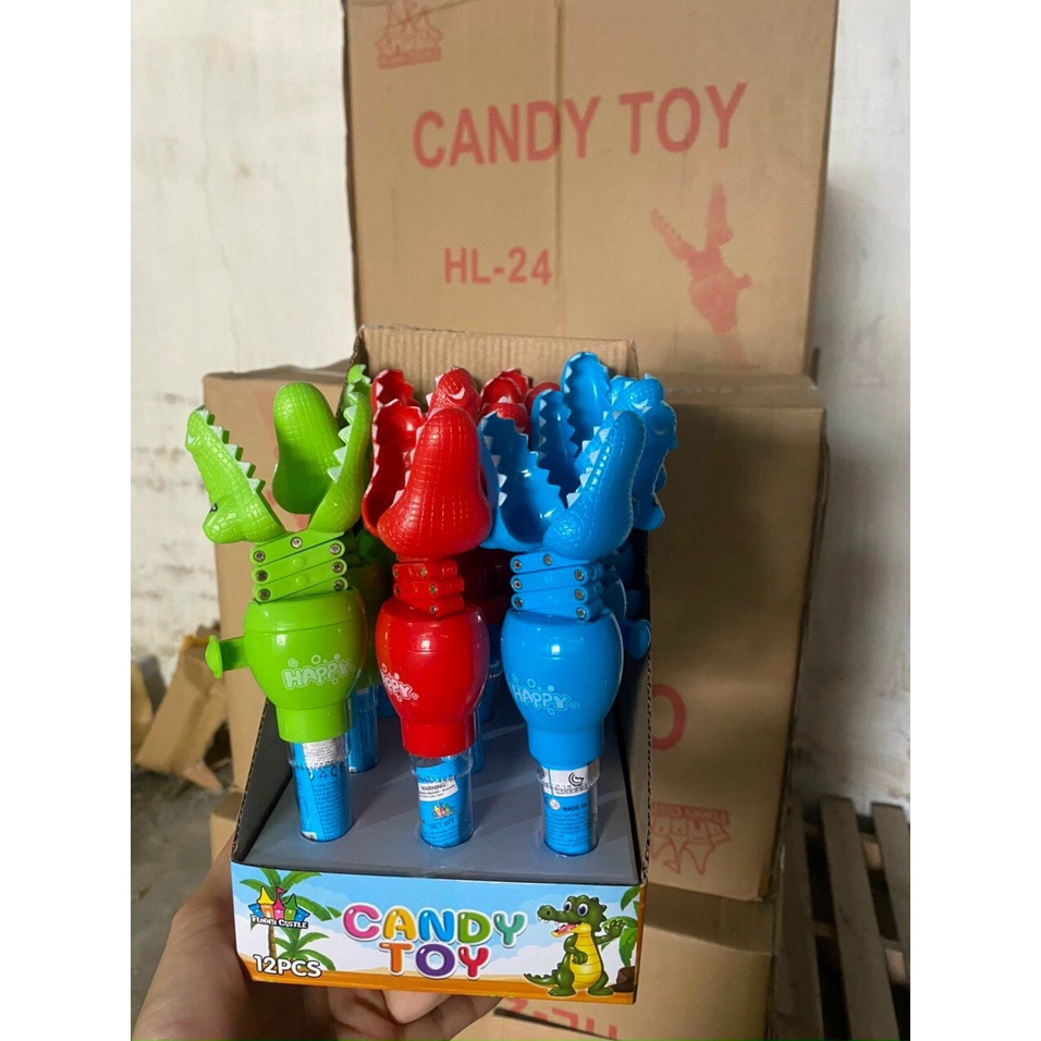Kẹo đồ chơi cá sấu kẹp vui nhộn kèm kẹo hoa quả cho trẻ em hàng mới về hot hit