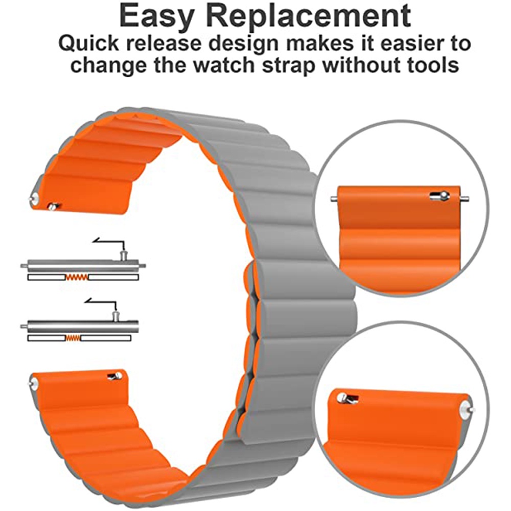 DÂY ĐEO SILICON NAM CHÂM TỪ TÍNH DÀNH CHO SMART WATCH 20MM VÀ 22MM SAMSUNG, HUAWEI, XIAOMI, OPPO....