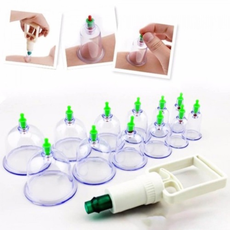 Bộ giác hơi 12 ly hôp vàng Thailand không dùng lửa, Bộ giác hơi hút chân không kết hợp giữa đông y và tây y hiện đại