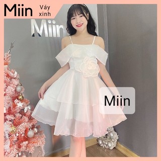 Váy công chúa 2 tầng eo đính hoa