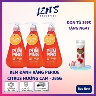 Chai Kem Đánh Răng Perioe Citrus hương Cam Pumping Hàn Quốc 285g siêu tiết kiệm