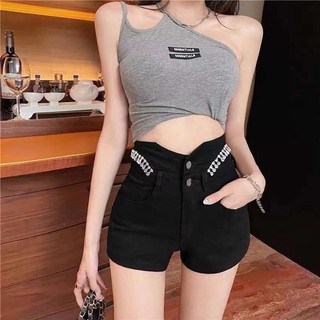 Quần sóc jean cạp đá vải co giãn