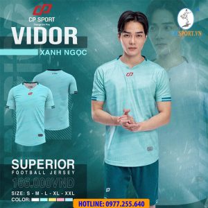 Quần Áo Thương Hiệu CP VIDOR Chất Lượng Cao Cấp, Áo Đá Bóng Không Logo - Vicsport
