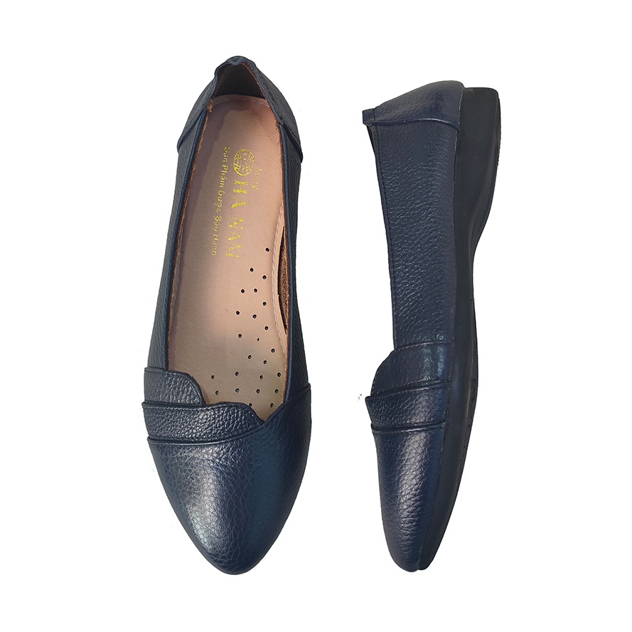 Giày nữ búp bê đế bệt 2cm HÀ NAM da bò thật thời trang cao GBBN2060d