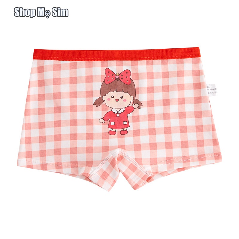 Sét 4C quần Chip bé gái cotton công chú hồng siêu thấm hút