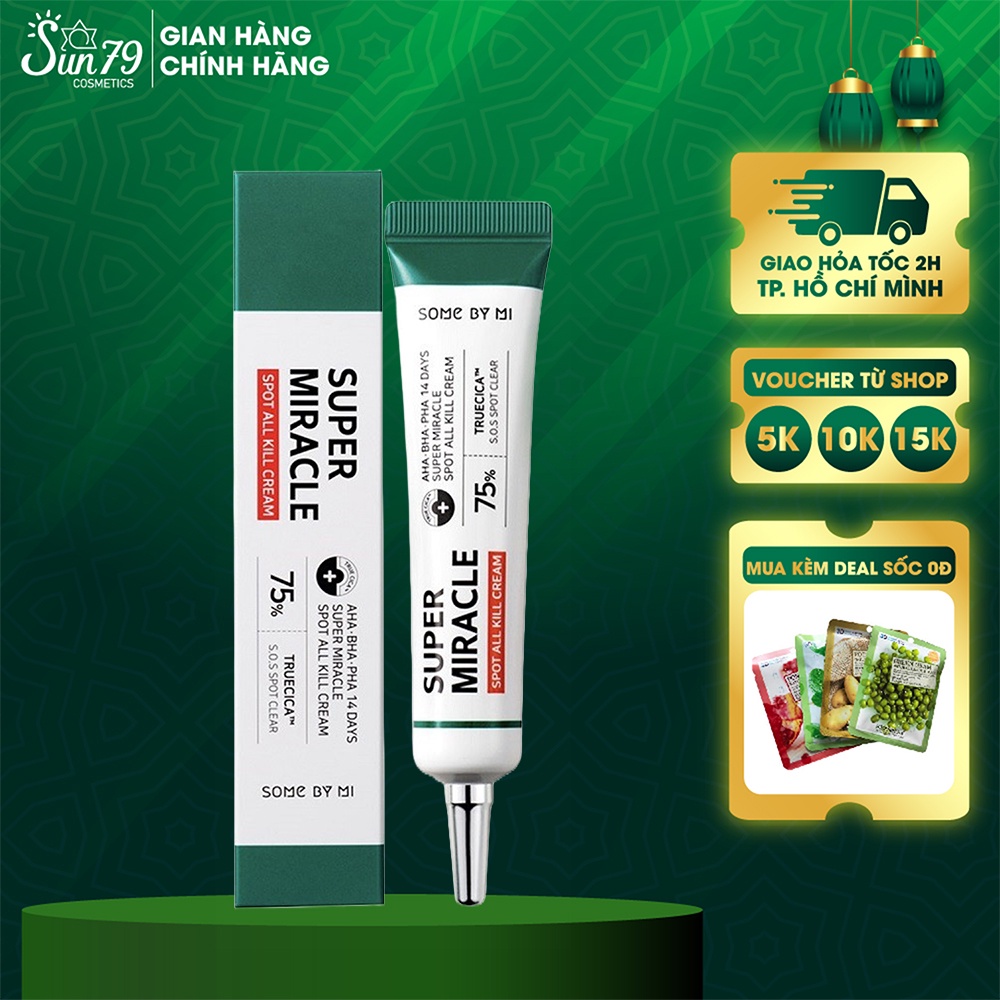 Kem giảm mụn cấp tốc &quot;14 ngày&quot;SOME BY MI - AHA, BHA, PHA 14 Days Super Miracle Spot All Kill Cream 30ml