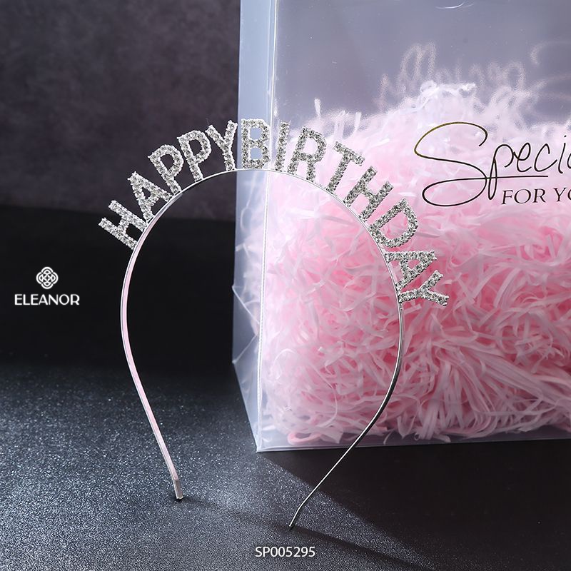 Cài tóc nữ Eleanor Accessories chữ Happy Birthday đính đá phụ kiện tóc dễ thương 5295