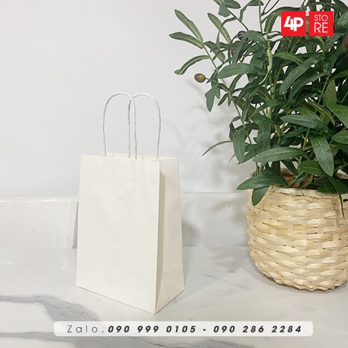 01 TÚI KRAFT TRẮNG 15X20X8CM  - HỎA TỐC