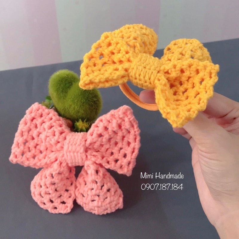 Dây buộc tóc, dây cột tóc nơ handmade