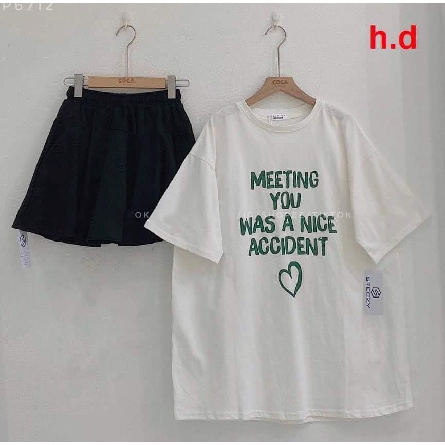Áo phông chữ Meeting Fom rộng tay lỡ Chất cotton su mịn đẹp