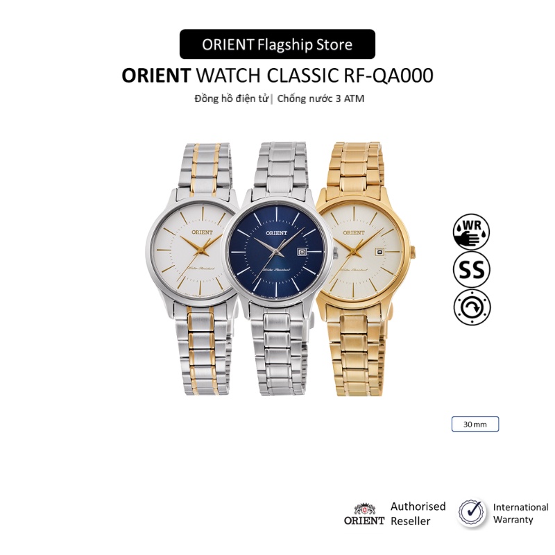 Đồng hồ nữ Orient Watch Classic RF-QA001 máy pin mặt kính cường lực chống xước dây thép đeo tay cao cấp chính hãng