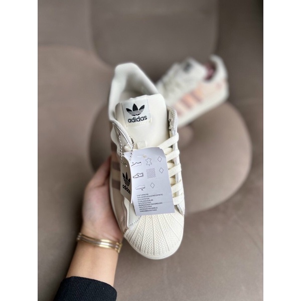 Giày sneaker adidas superstar màu kem, Giầy adidas superstar màu hồng , xanh Ngọc nam nữ đủ size hàng cao cấp