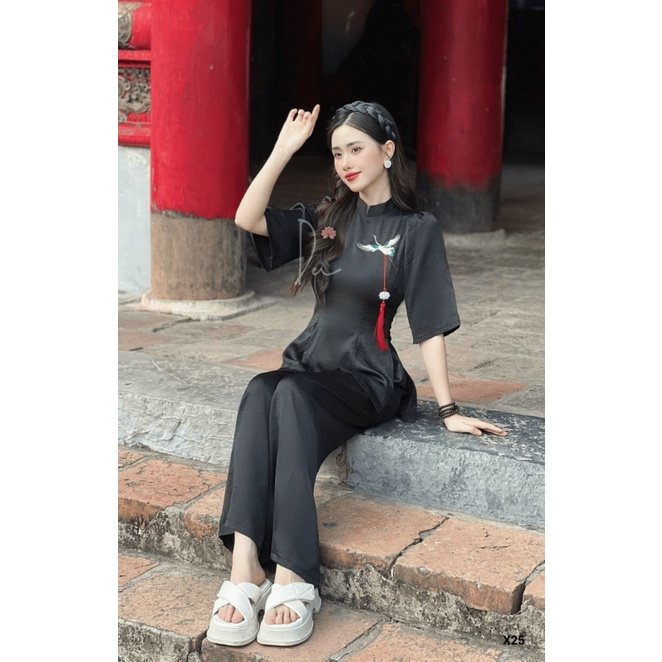 SALE KHỦNG CHO CHỊ EM ĐÓN TẾT - SET ĐŨI ÁO TAY LỠ CÓ HÌNH THÊU MIX QUẦN DÀI ỐNG RỘNG MANG VẺ ĐẸP TRUYỀN THỐNG ĐI CHƠI ĐI