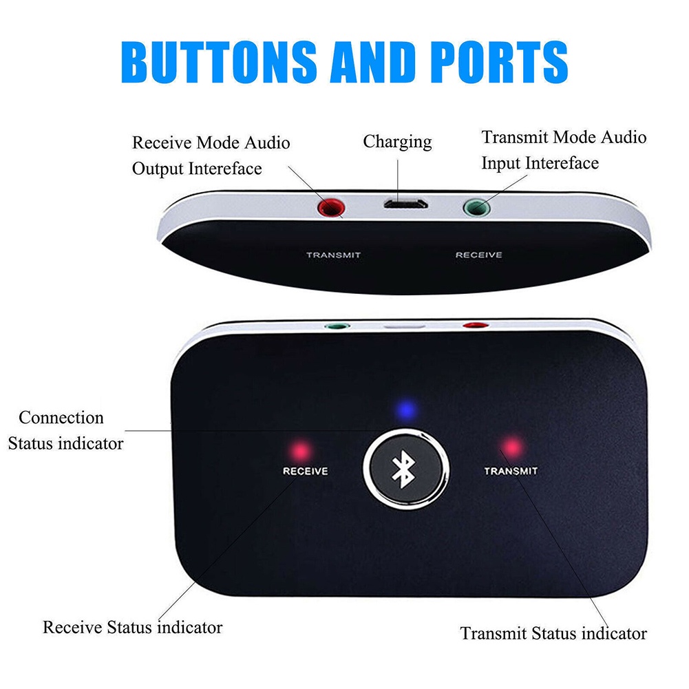 Usb Nhận Tín Hiệu Âm Thanh Bluetooth 5.0 RCA Jack 3.5mm Cho Xe Hơi