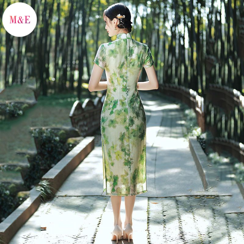 Đầm Sườn Xám Dáng Ôm Phong Cách Trung Hoa Thời Trang Mùa Hè 2022 Mới