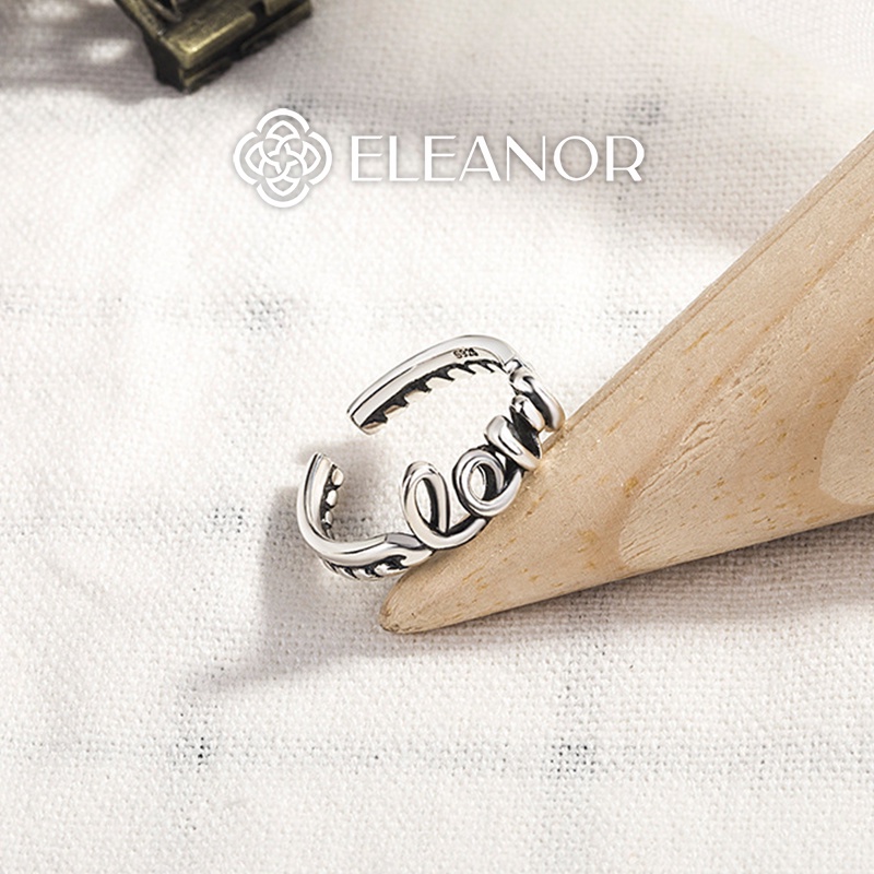 Nhẫn nữ hở bạc 925 Eleanor Accessories chữ love phụ kiện trang sức basic 5284