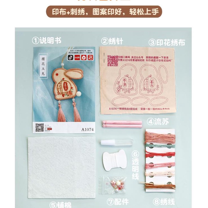 Túi Thơm Thêu Hình Thỏ An Toàn Cho Trẻ Em