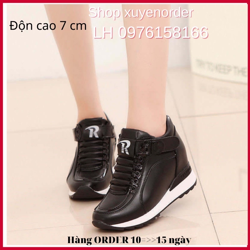 Giầy thể thao đế độn nâng chiều cao 7cm chất da mềm mịn siêu nhẹ và êm chuẩn cao cấp kèm ảnh thật (Hàng ORDER)