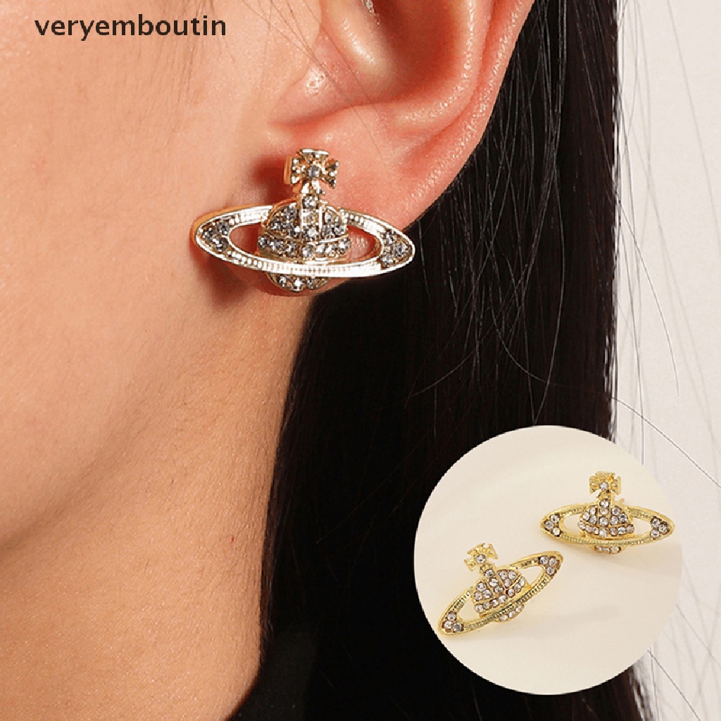 Khuyên Tai Dạng Hạt Xỏ Màu Vàng / Bạc Hình Hành Tinh Thời Trang Cho Nữ