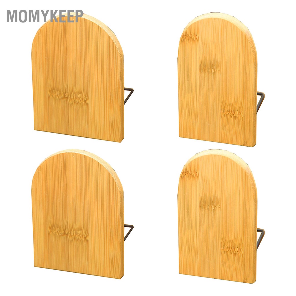 2 chiếc Giá treo sách bằng gỗ Hình dạng đơn giản Nút chặn cạnh tròn cho văn phòng học