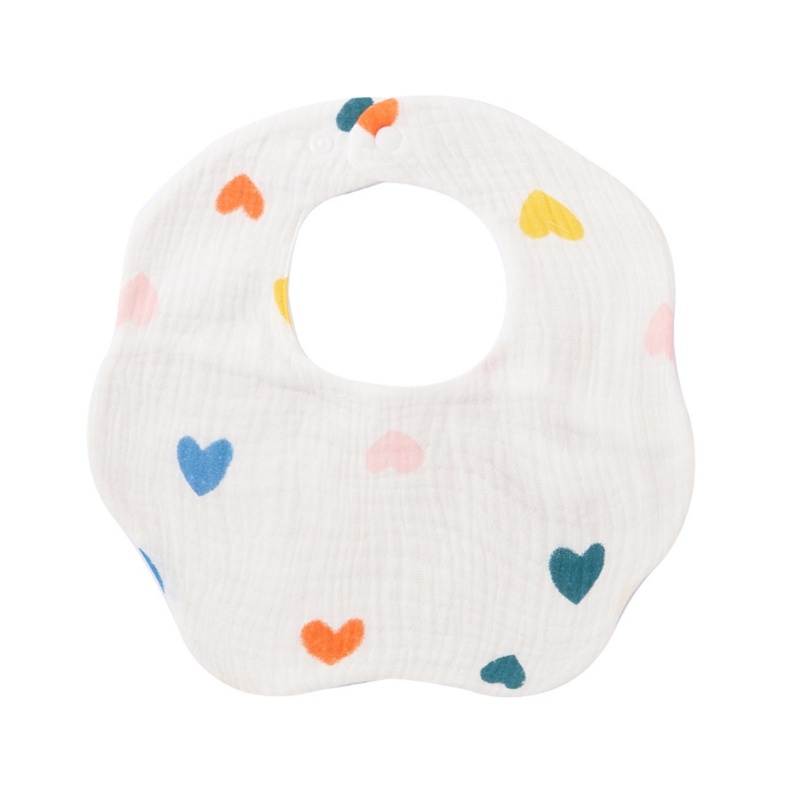 Yếm Ăn 6 Lớp Hình Tròn Siêu Thấm Hút Tiện Dụng Cho Bé