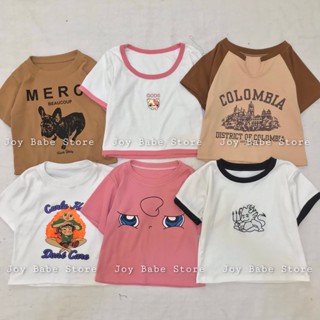 Tổng hợp áo cute croptop Ulzzang JOY BABE in hình xinh crop top cổ tròn SUMCRON 12