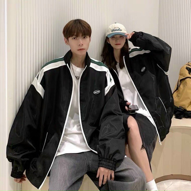 Áo Khoác Dù unisex Nam Nữ Cổ Cao 2 Lớp Phối Họa tiết Hình Người Phong Cách Năng Động Cá Tính Hot Trend Mới, áo khoác đôi